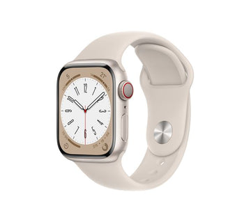 Apple Watch Series 8 GPS + Cellular, 41mm Starlight Aluminium Case with Starlight Sport Band - Good